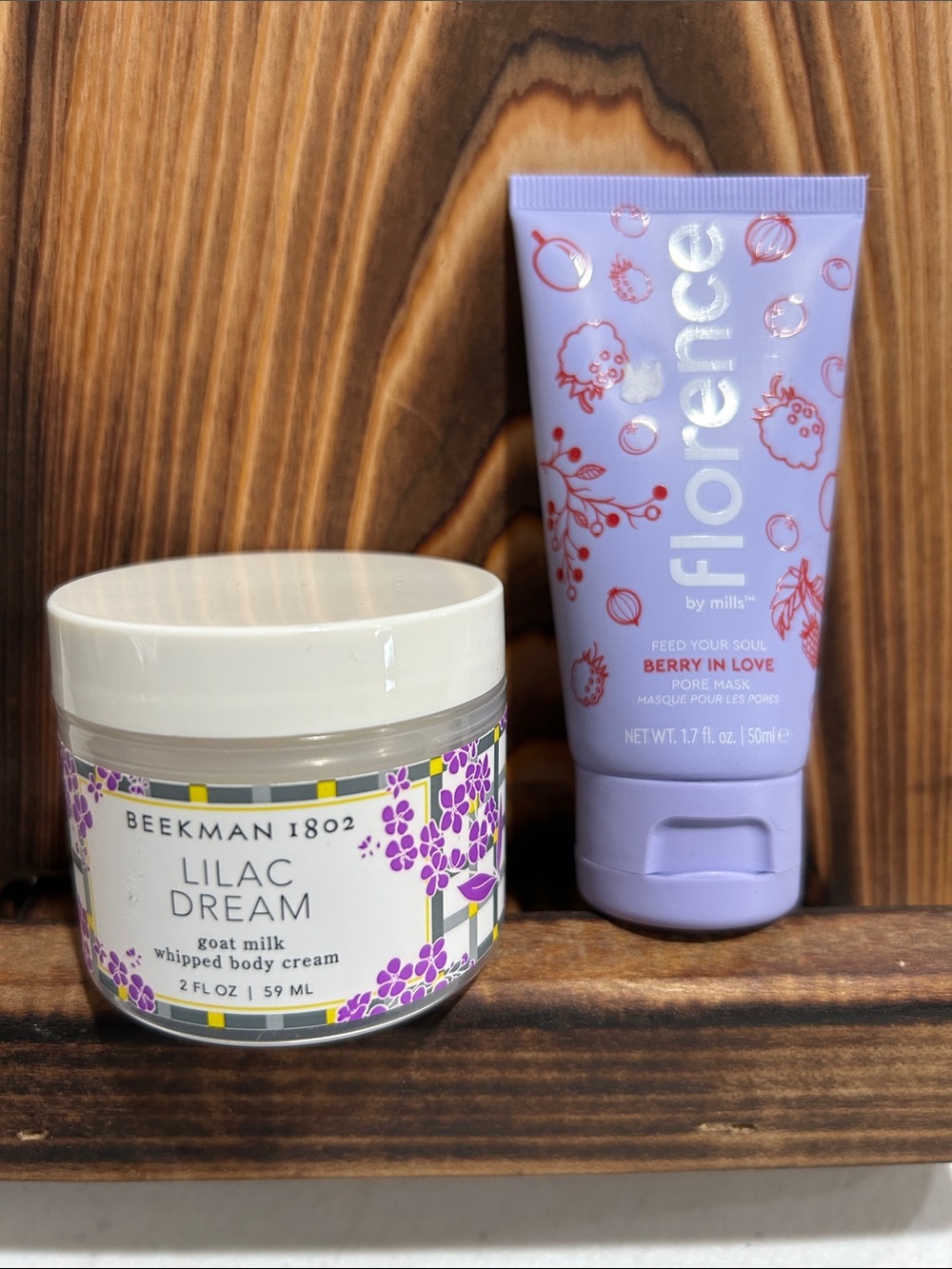 Beekman 1802 Lilac Dream Whipped Body Cream - Light Purple & White Jar